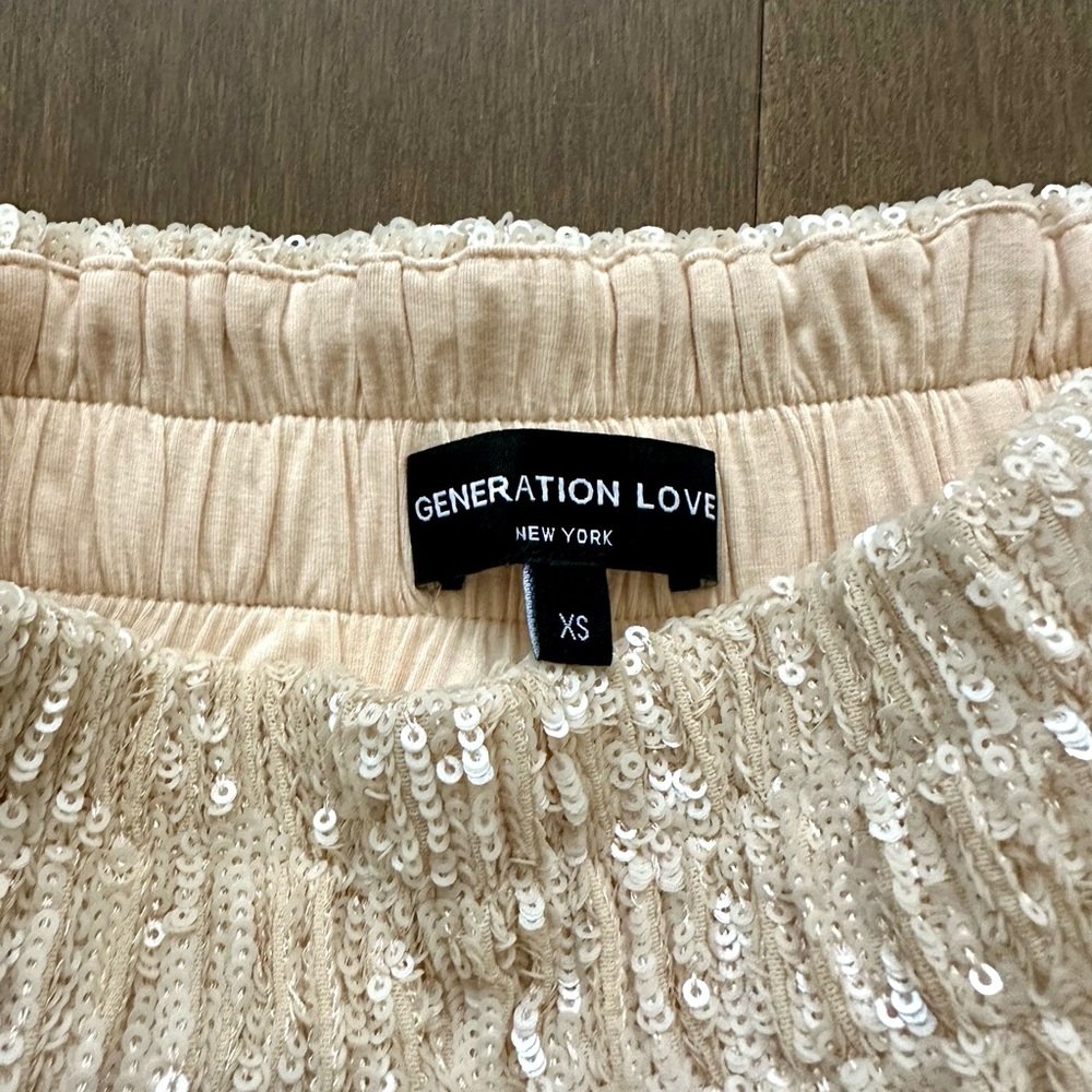 Generation Love Elise Sequin Sparkle Shorts Elastic Waist Party Shorts Club - Picture 9 of 9